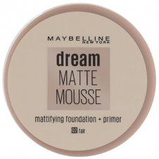 Fond de ten cu primer cu efect mat Maybelline Dream Matte Mousse Foundation + Primer 02 Fair